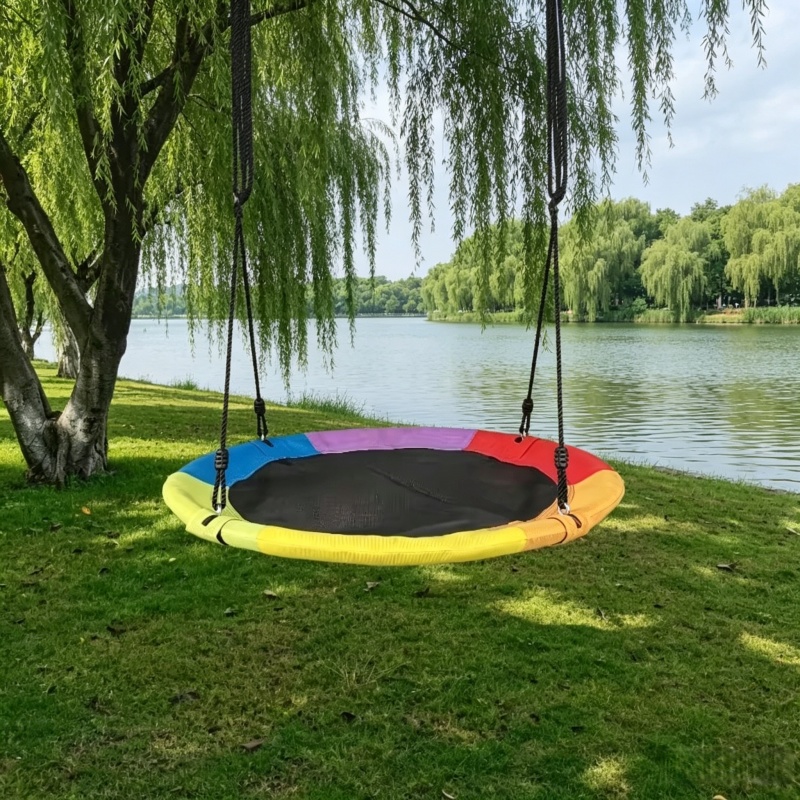 Kids Outdoor Hammock Swing - Ayunan Tali Gantung Kanvas Oxford Bundar