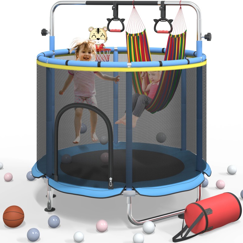 Kids Outdoor Hammock Swing - Trampolin Anak 5FT 8-in-1 Mini Trampolin