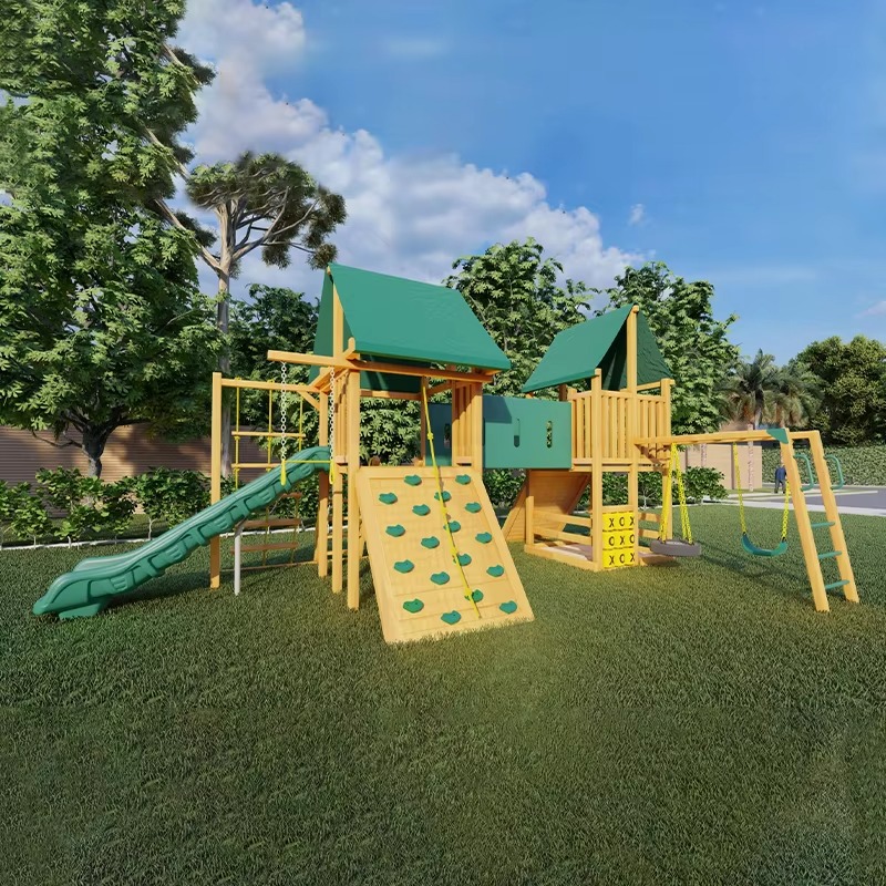Kids Outdoor Wooden Playset - Wahana Permainan Anak Taman Hiburan Menara