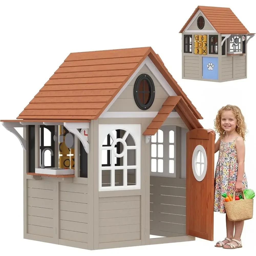 Qaba Kids Outdoor Playhouse - Rumah Bermain Luar Ruangan Qaba, Rumah