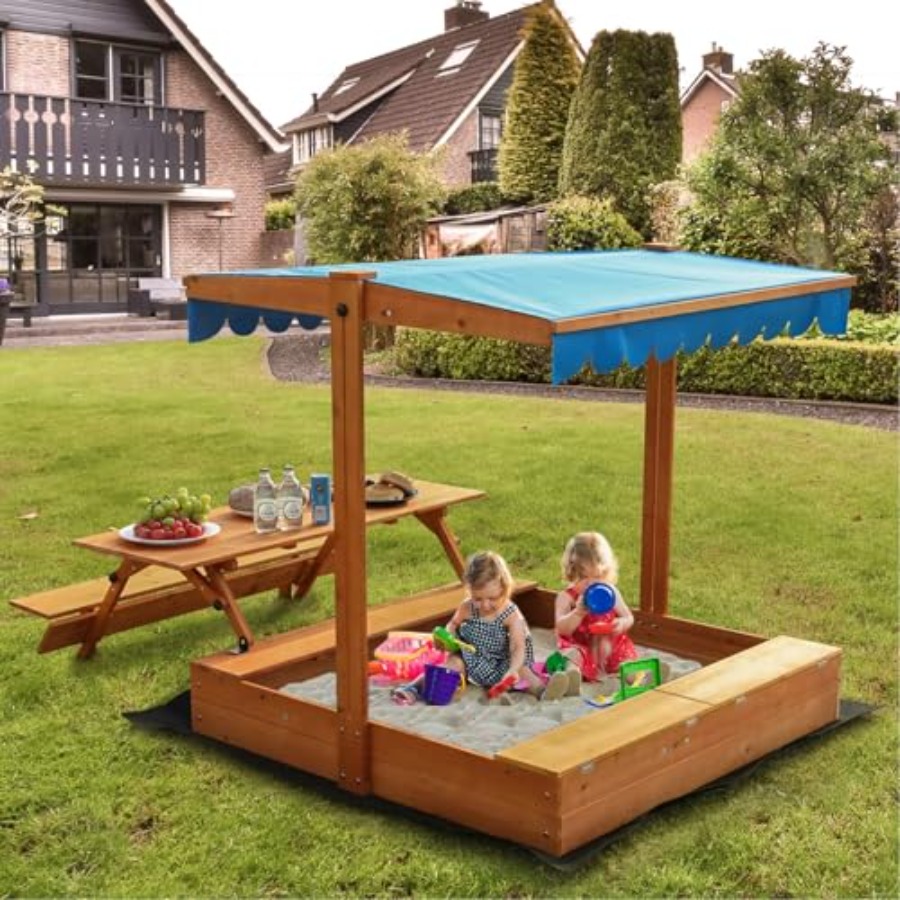Kids Outdoor Wooden Table - Kotak pasir kayu untuk anak-anak di