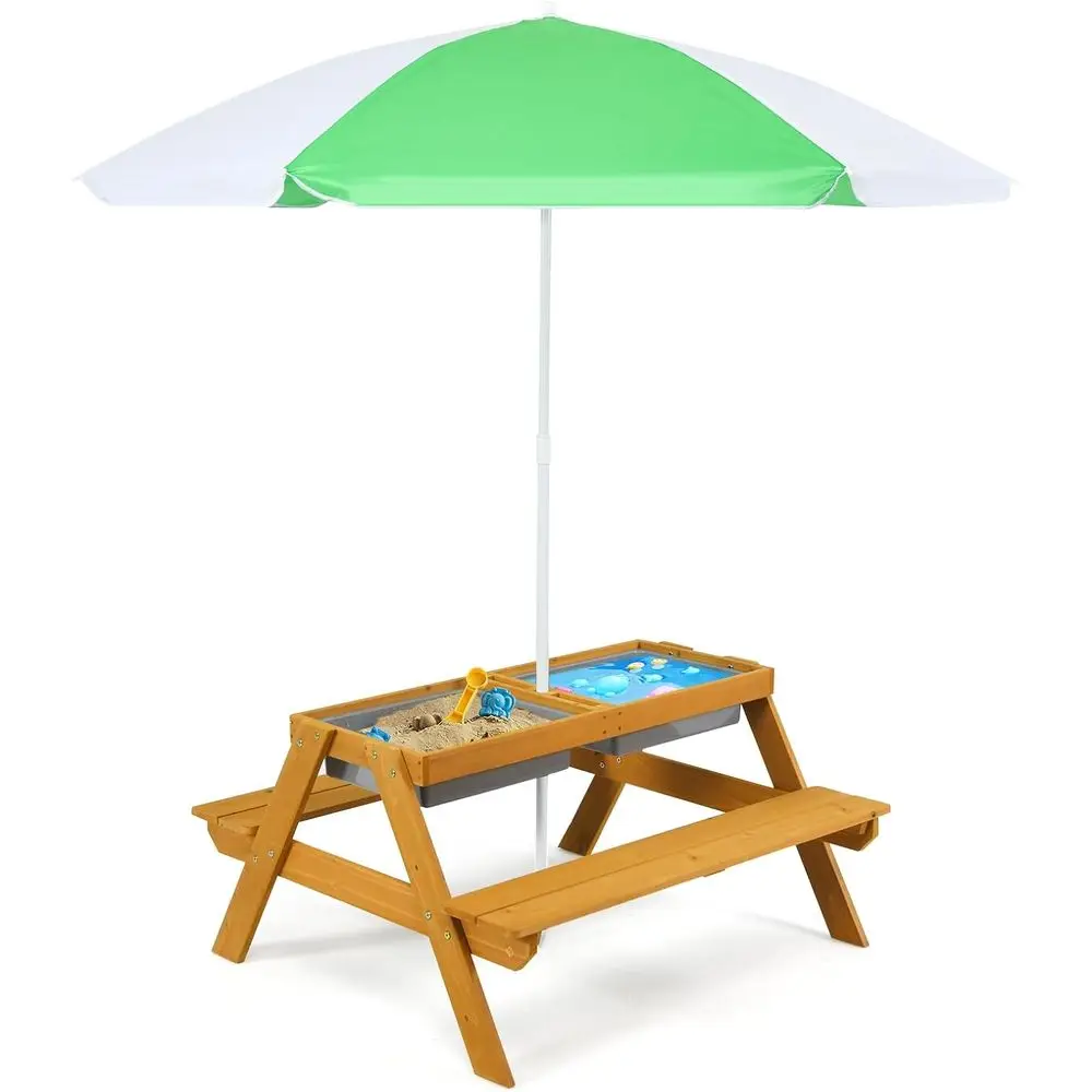 Kids Outdoor Wooden Table - Meja Piknik Anak 3-in-1 yang Dapat