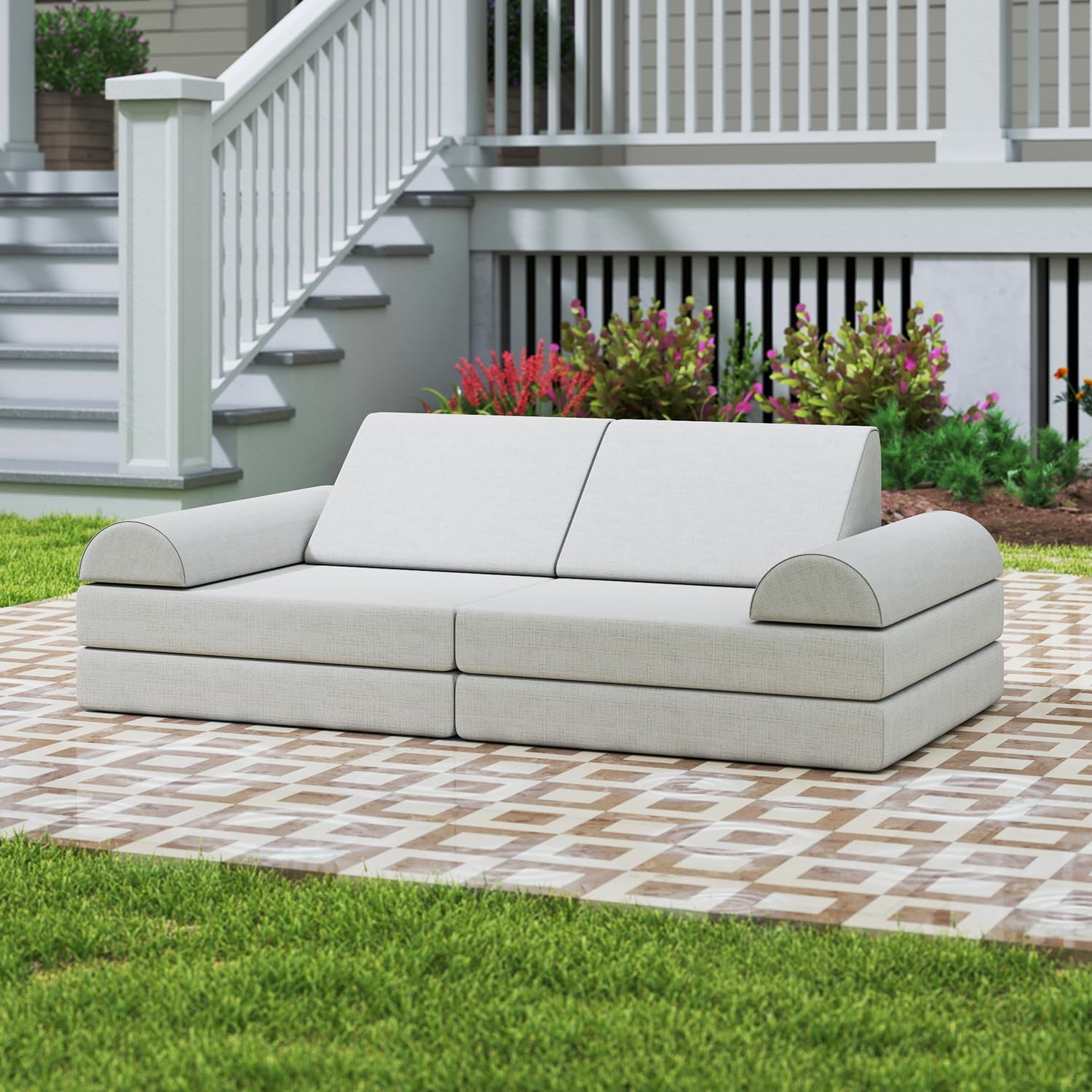 Kids Outdoor Wooden Playset - Set Sofa Modular Anak Tahan Air