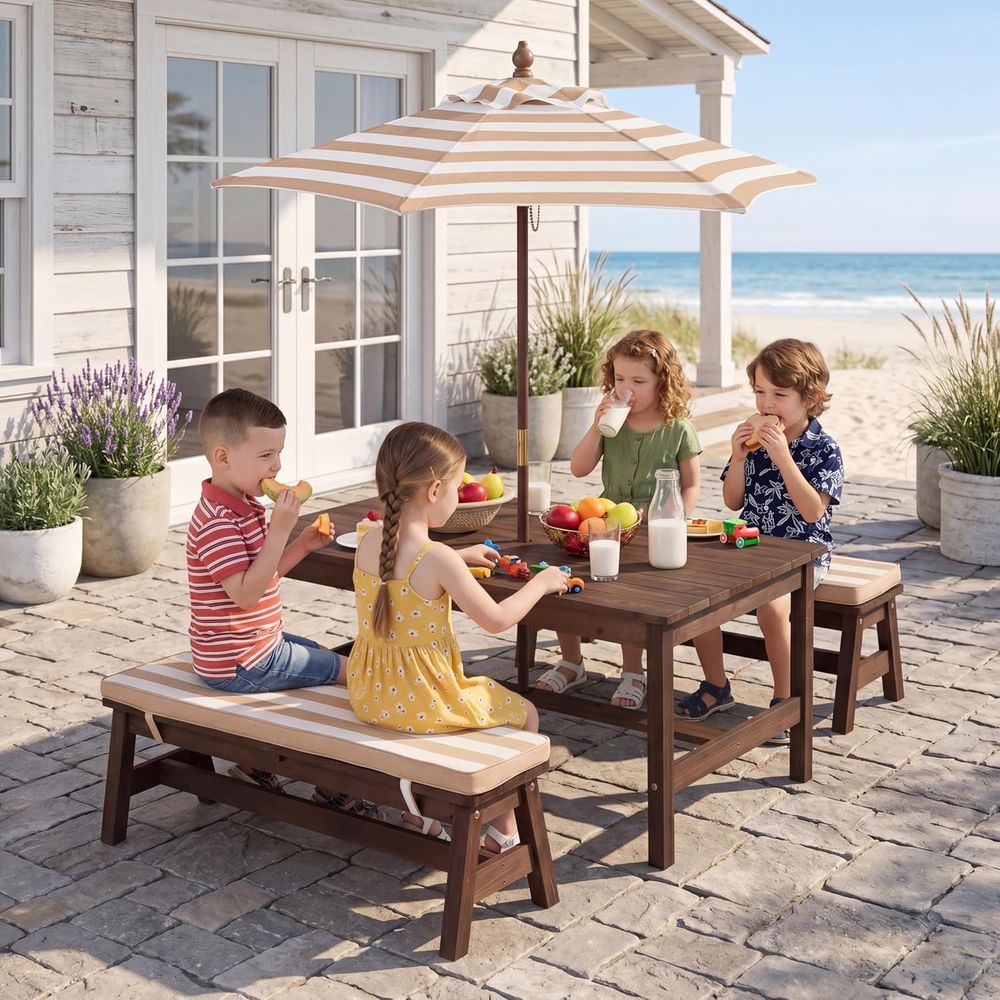 Kids Outdoor Wooden Table - Meja Piknik Anak, Meja Besar 42“x