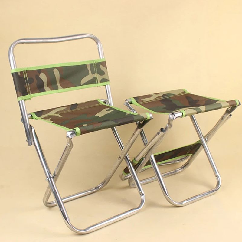 Kids Outdoor Lounge Furniture - Bangku Lipat Kamuflase dengan Sandaran 46x29x29cm