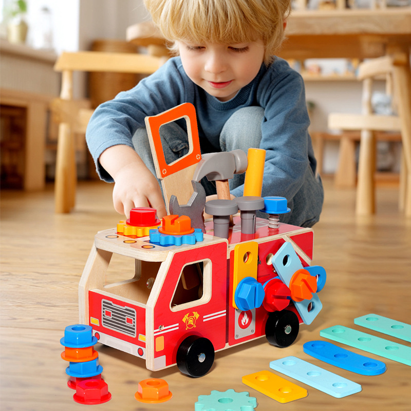 Kids Outdoor Wooden Playset - Set Alat Perakitan Mur dan Sekrup