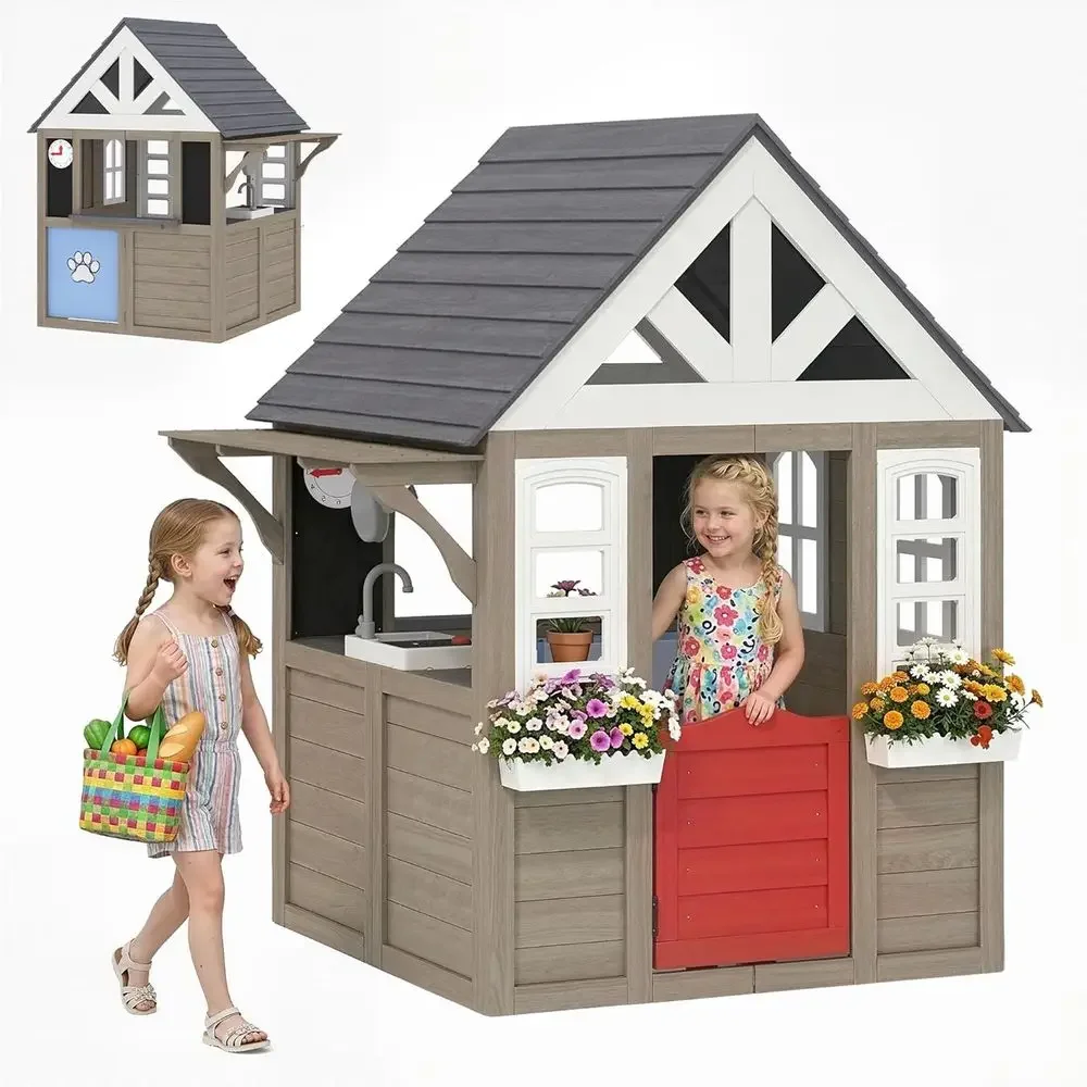 Qaba Kids Outdoor Playhouse - Rumah Bermain Anak Qaba Outdoor, Rumah