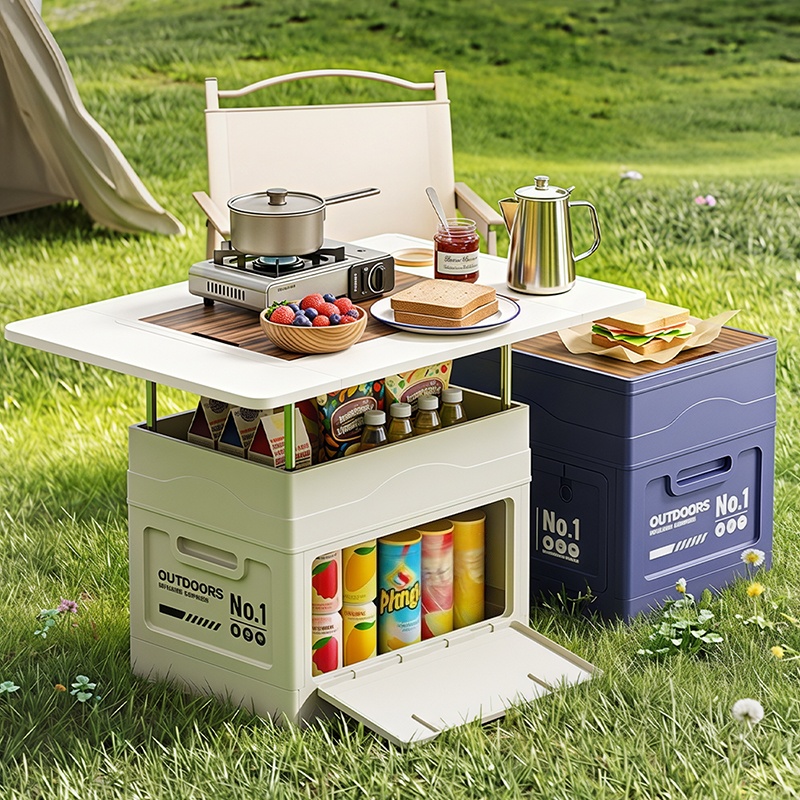 Kotak penyimpanan untuk berkem - Kids Outdoor Wooden Table ulasan dan harga