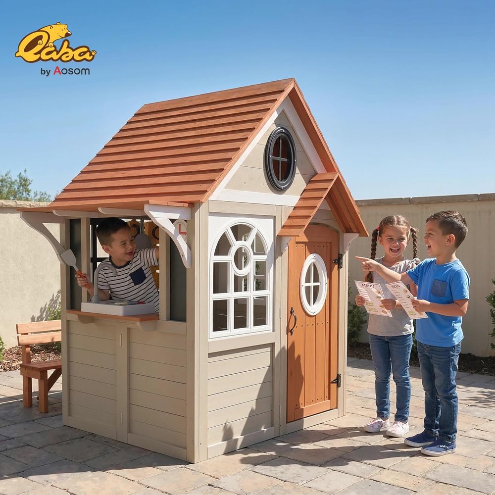 Rumah Bermain Anak Kayu Qaba O - Qaba Kids Outdoor Playhouse ulasan dan harga