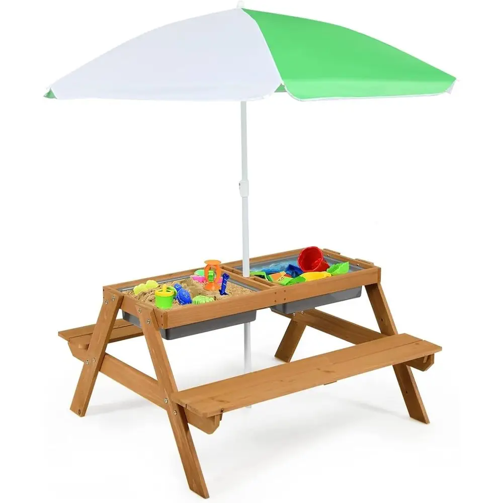 Meja Piknik Kayu 4-in-1 untuk  - Kids Outdoor Wooden Table ulasan dan harga