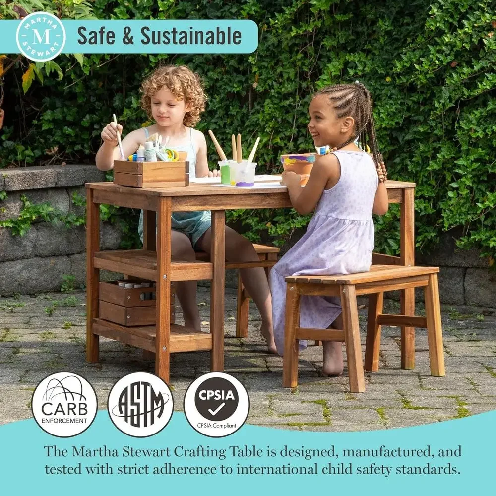 Set Meja Aktivitas dan 2 Bangk - Kids Outdoor Wooden Table ulasan dan harga
