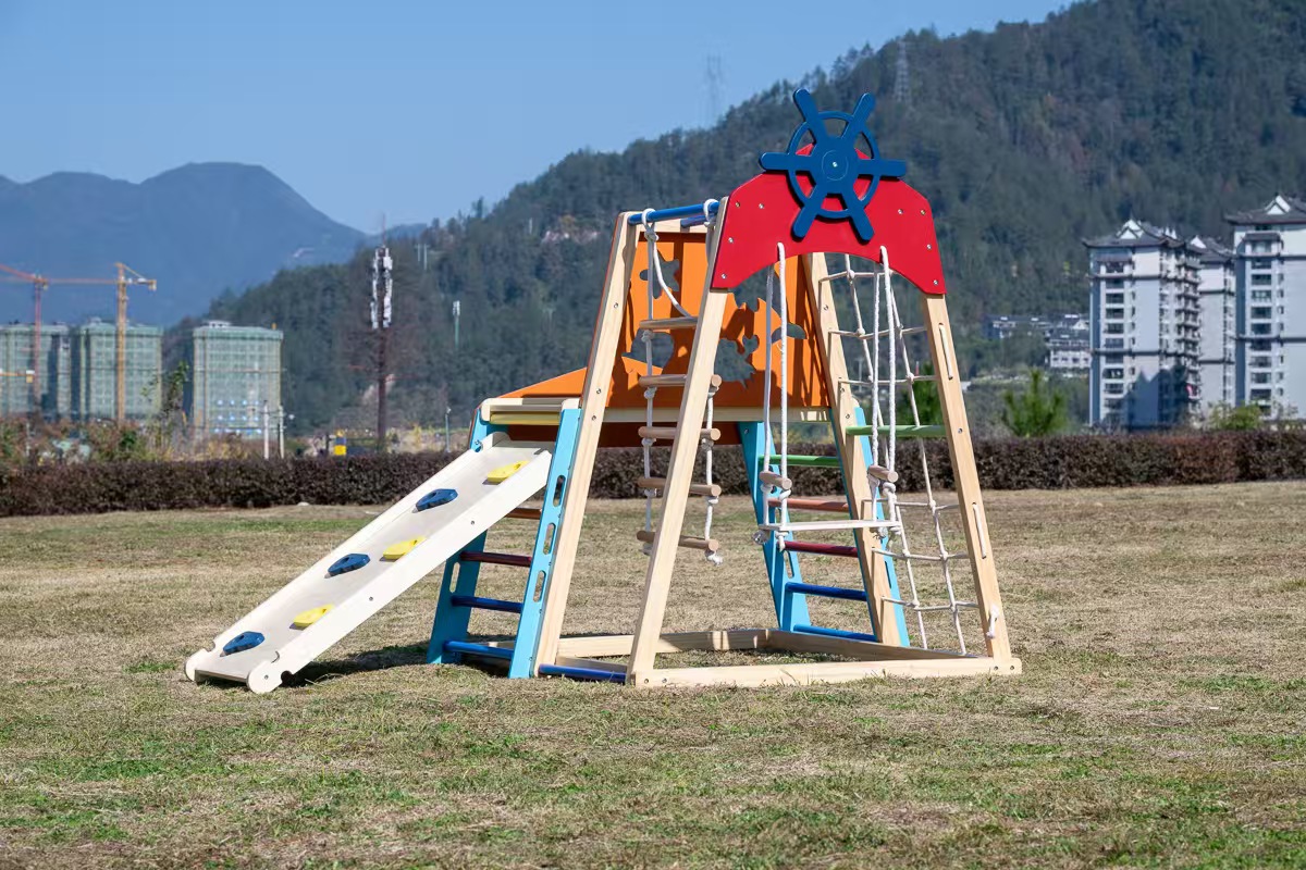 Rangka Panjat Kayu Solid Besar - Kids Outdoor Wooden Playset ulasan dan harga