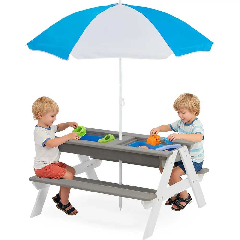 Meja Piknik Kayu 3-in-1 yang D - Kids Outdoor Wooden Table ulasan dan harga