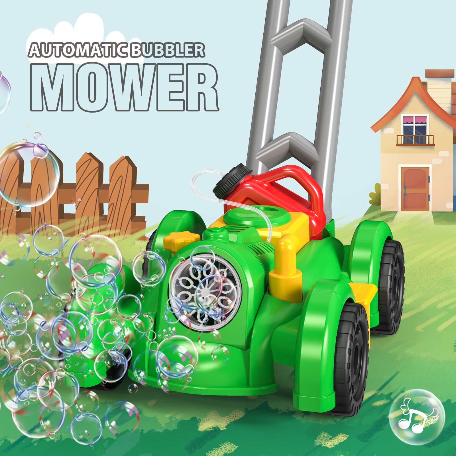 Mesin gelembung troli sepenuhn - Kids Outdoor Lawn Mower ulasan dan harga