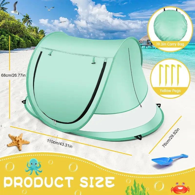 Tenda Pantai Bayi Lipat Anti U - Kids Outdoor Tent ulasan dan harga