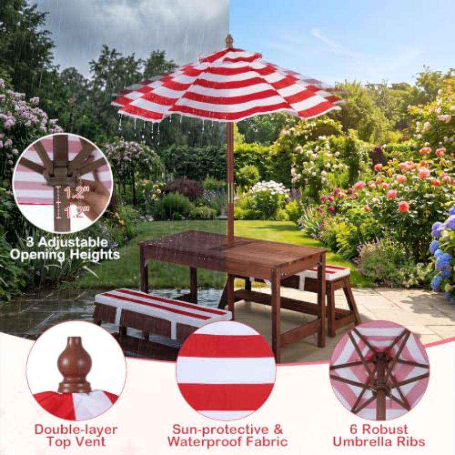 Meja piknik anak-anak untuk pe - Kids Outdoor Wooden Table ulasan dan harga
