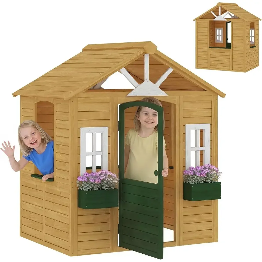Rumah Bermain Anak Qaba Outdoo - Qaba Kids Outdoor Playhouse ulasan dan harga