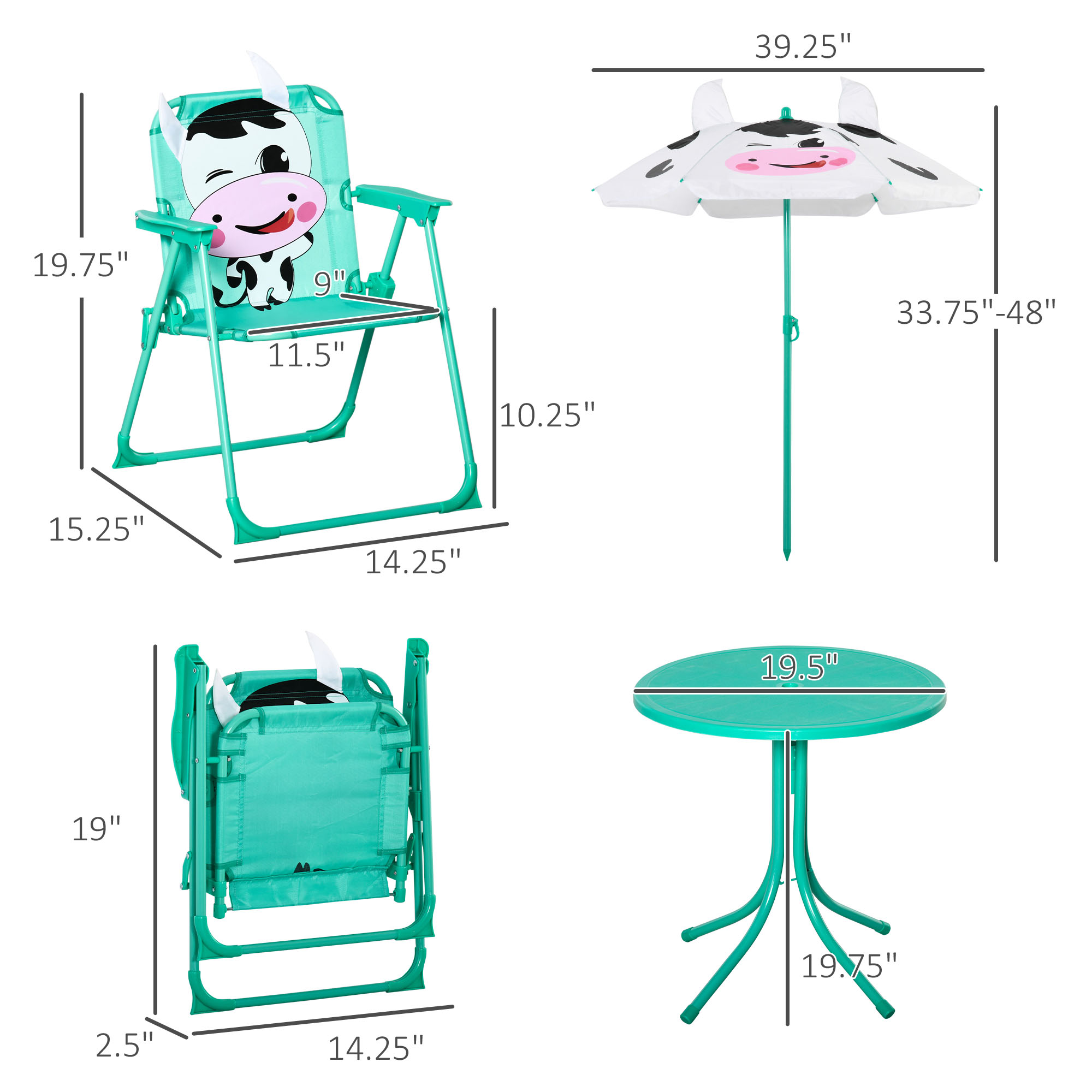 Set Meja dan Kursi Anak, Furni - Kids Outdoor Table And Chair Set ulasan dan harga