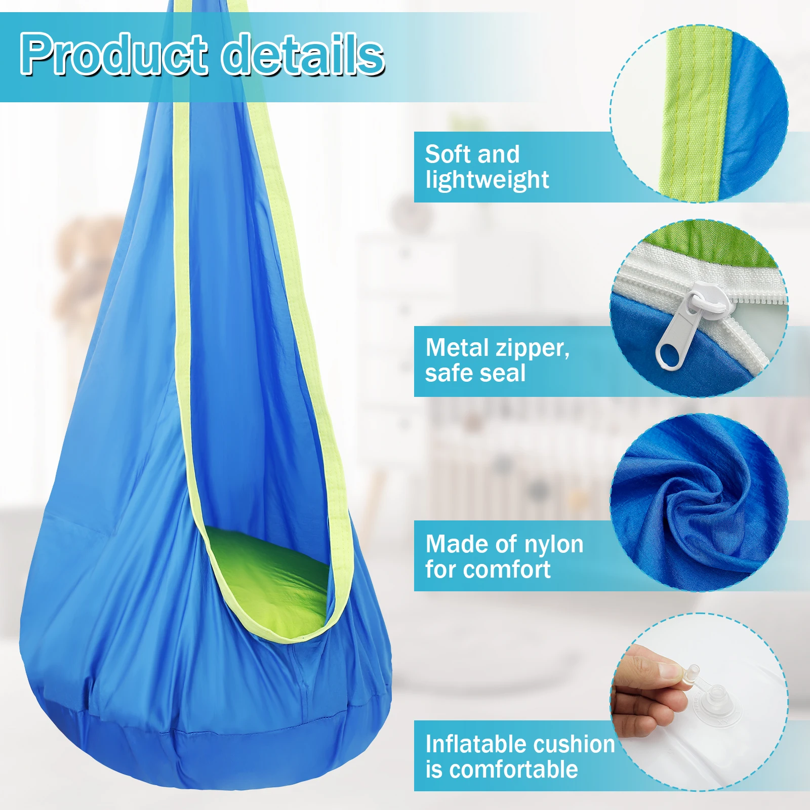Kursi Ayun Sensorik Anak, Kurs - Kids Outdoor Swing Chair ulasan dan harga