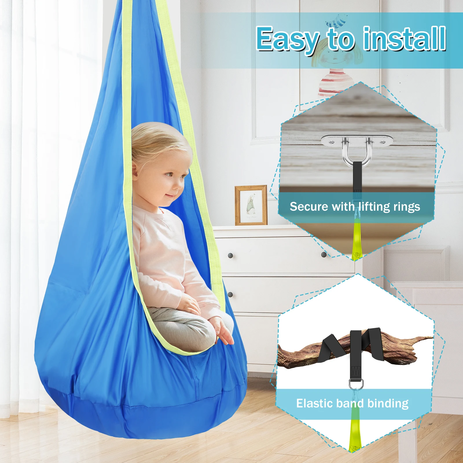Kursi Ayun Sensorik Anak, Kurs - Kids Outdoor Swing Chair ulasan dan harga