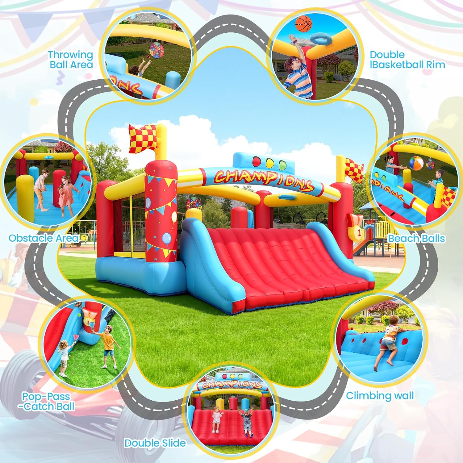 Rumah Loncat Tiup Besar untuk  - Kids Outdoor Games ulasan dan harga