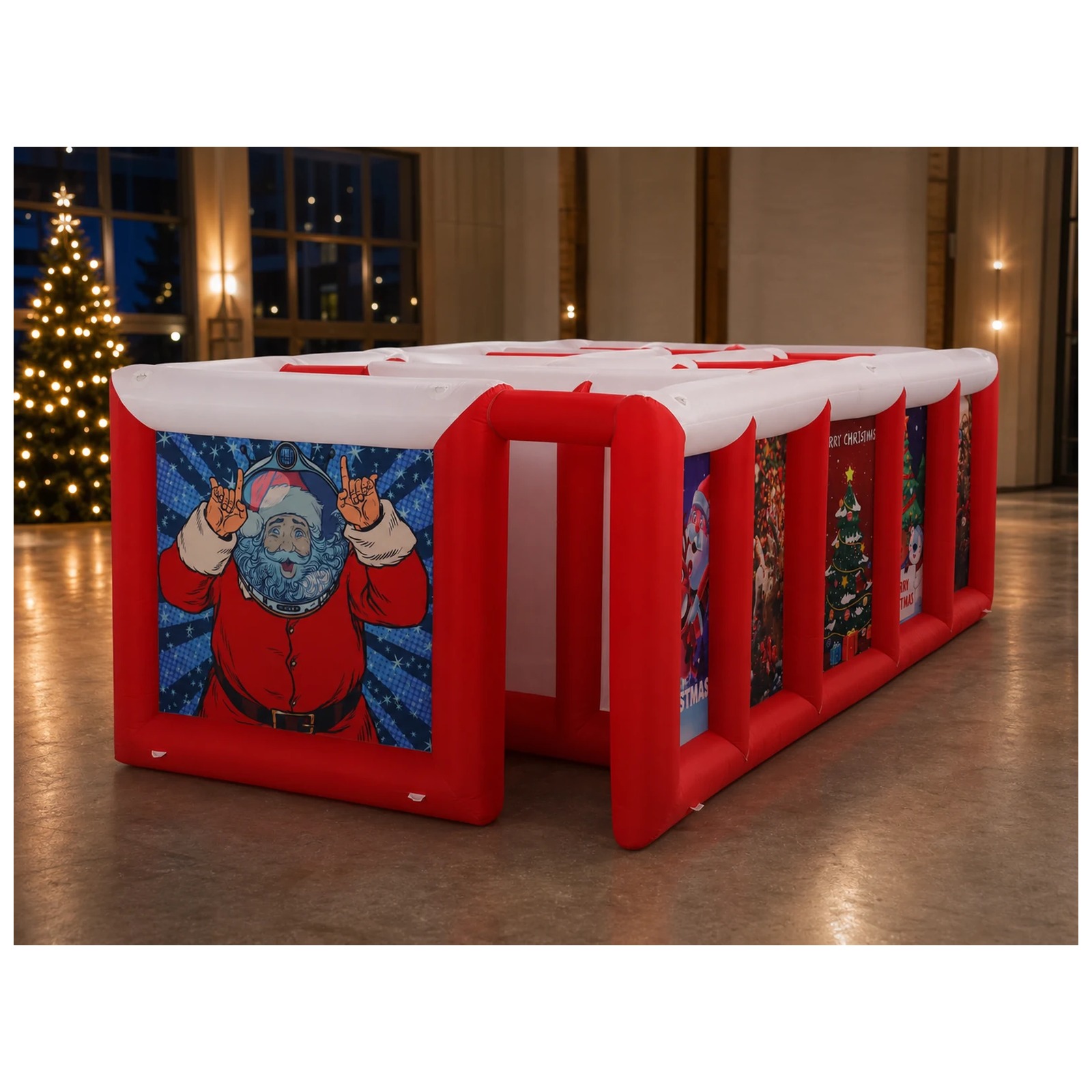 Labirin Tiup Atap Datar Merah  - Kids Outdoor Games ulasan dan harga