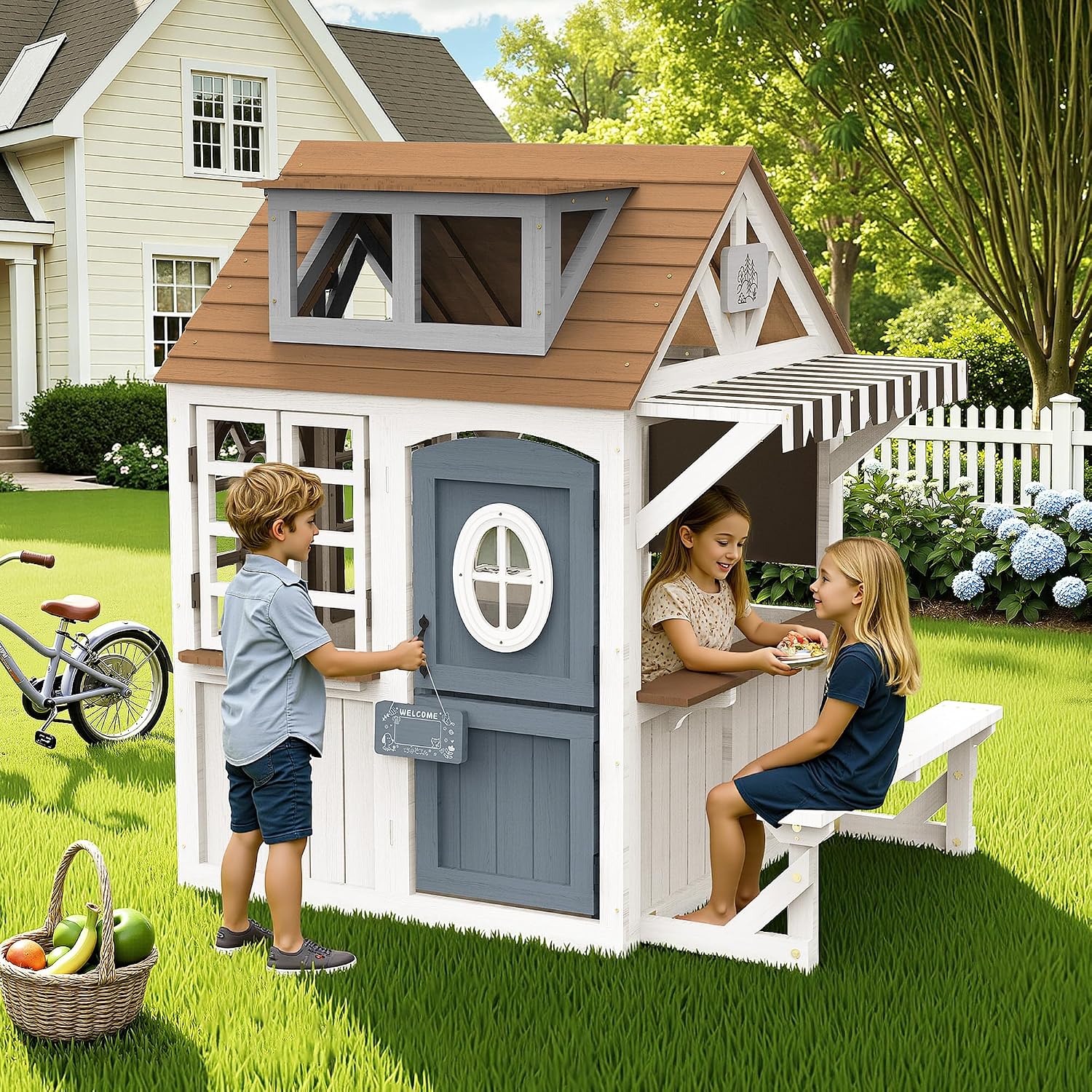 Rumah Mainan Kayu Luar Ruangan - Kids Outdoor Wooden Playset ulasan dan harga