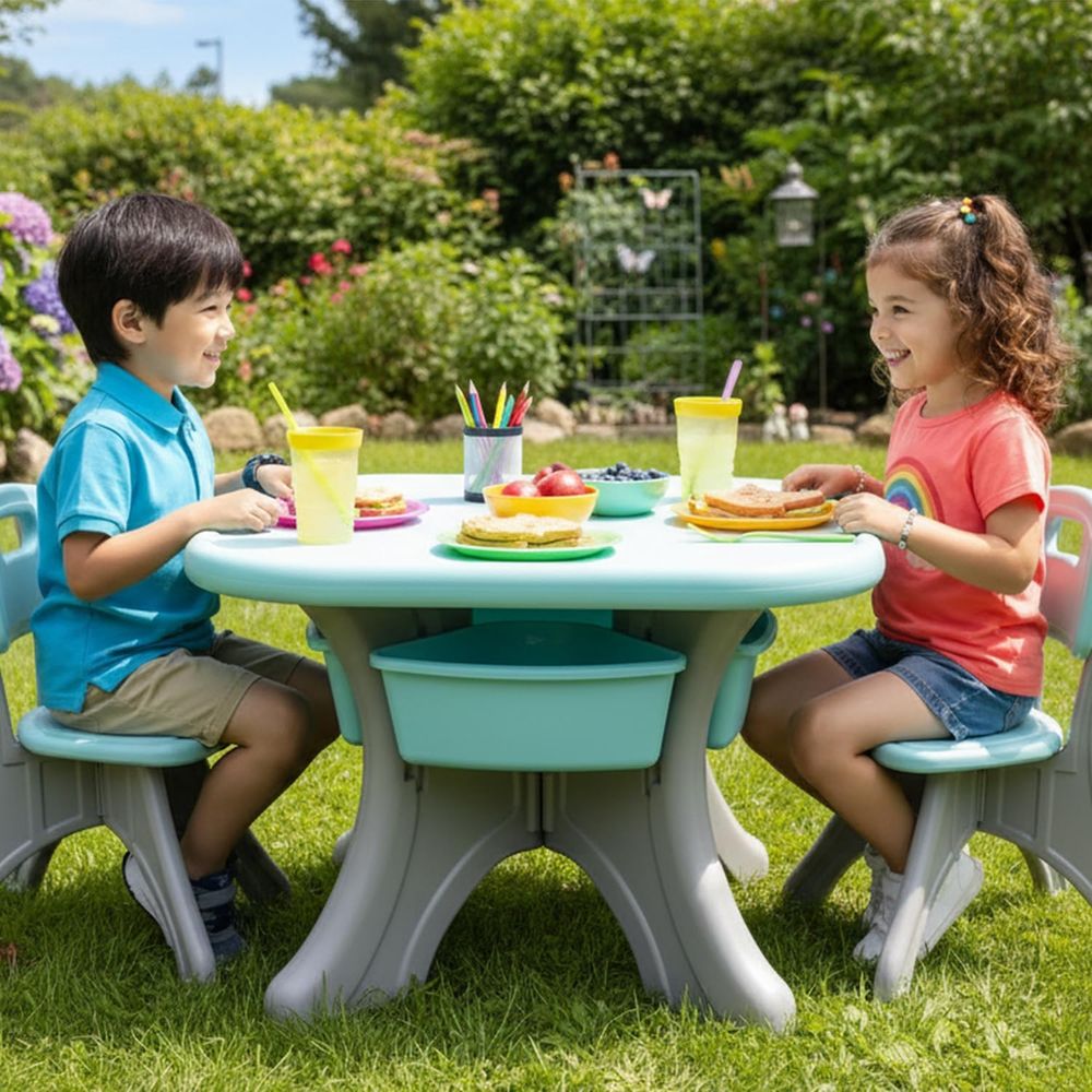 Meja dan Kursi Anak, Set Meja  - Kids Outdoor Table And Chair Set ulasan dan harga