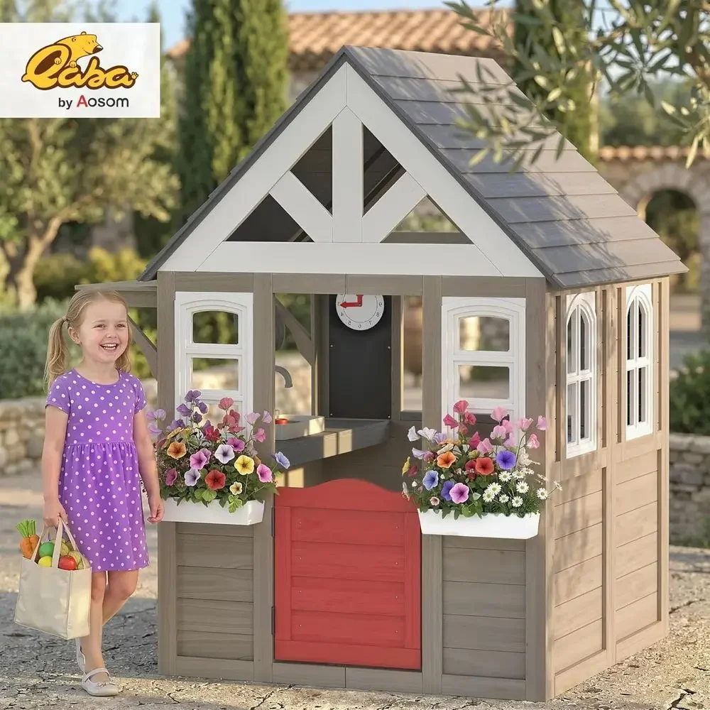 Rumah Bermain Anak Qaba Outdoo - Qaba Kids Outdoor Playhouse ulasan dan harga