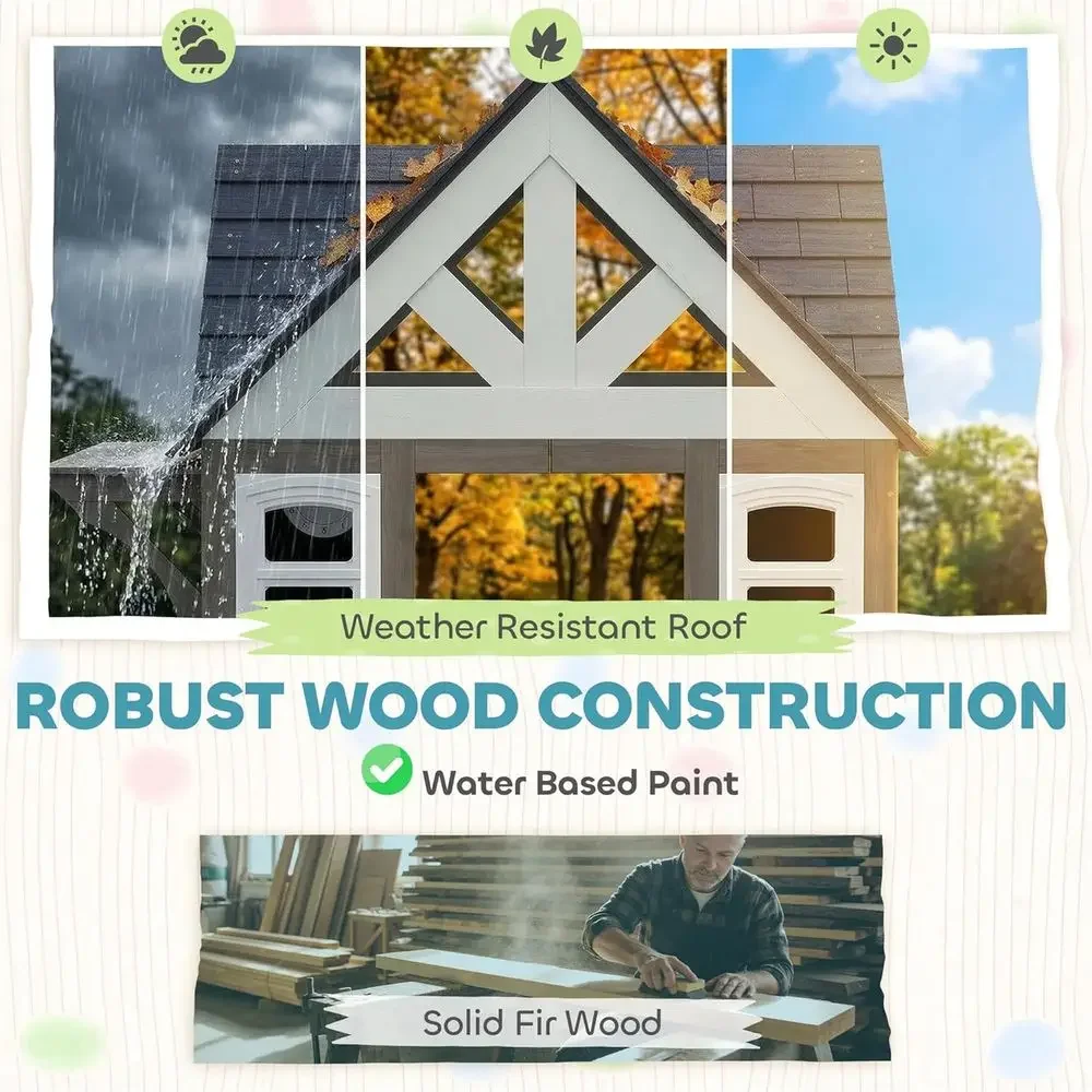 Rumah Bermain Anak Qaba Outdoo - Qaba Kids Outdoor Playhouse ulasan dan harga