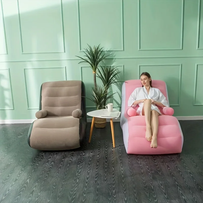 Sofa malas tiup Flocking PVC,  - Kids Outdoor Lounge Furniture ulasan dan harga